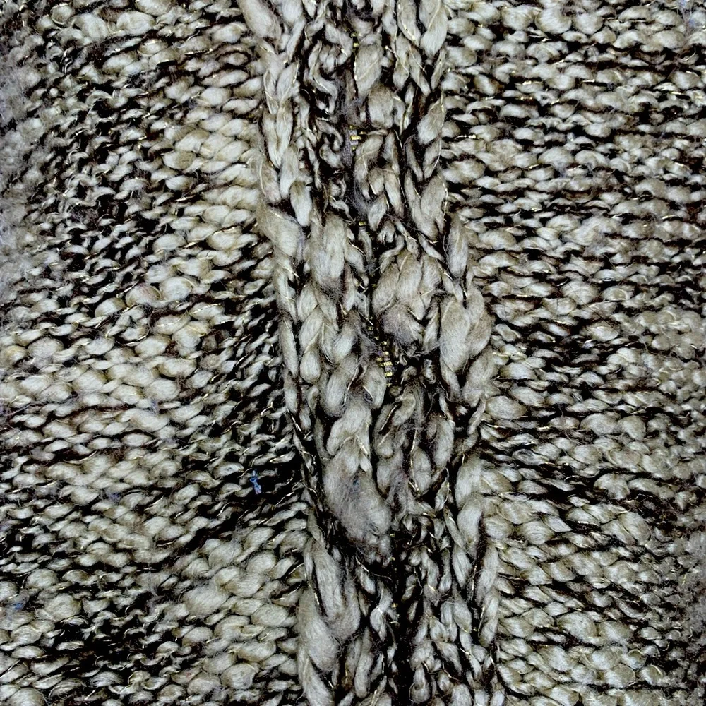 Charter Club Size Medium Full Zip Sweater Vest Faux Fur Collar Brown Fun